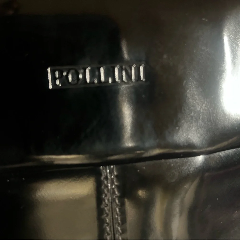 Pollini Glossy Black Leather Piece era 1990’s - Picture 2 of 8